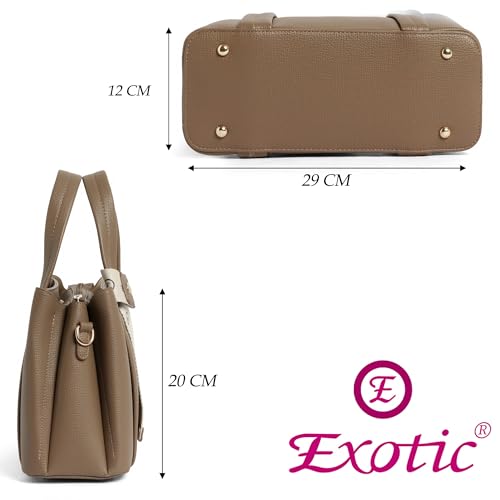 Image of EXOTIC Premium Ivory Chic Edition Urban Luxe Hand & Sling Bag for Women | Stylish PU Leather Tote with Spacious Compartments & Detachable Strap