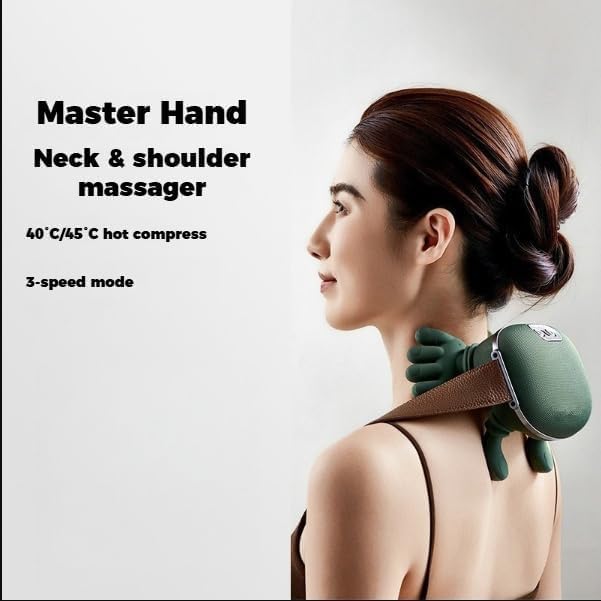 Miniatura 2 de Masajeador de cuello con manos y dedos, masajeador de calor de tacto real, terapia térmica avanzada en casa, amasado eléctrico 4D, calefacción de