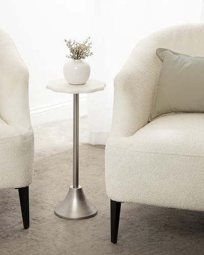 image for Kate and Laurel Sanzo Modern Pedestal Drink Table, 10 x 10 x 23, White
