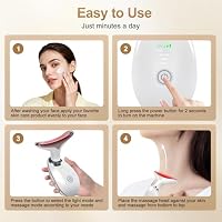 Facial Massager, 7 Color Face and Neck Massager for Skin Care at Home, Portable Beauty Skin Care Tools, White — image 6