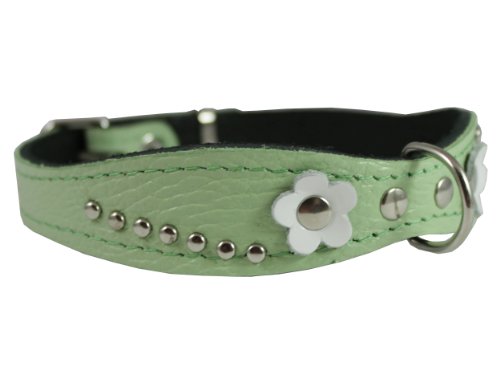 Dogs My Love Daisy Rhinestone Leather Dog Collar #TOP22