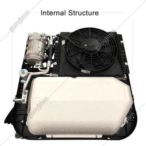 12V/24V Truck Air Conditioner, Rooftop A/C Units for Vans, High-Efficiency Fast Cooling for Sleeper Trucks, Trailers, Motorhomes, Graders, and Loaders - Red-24V