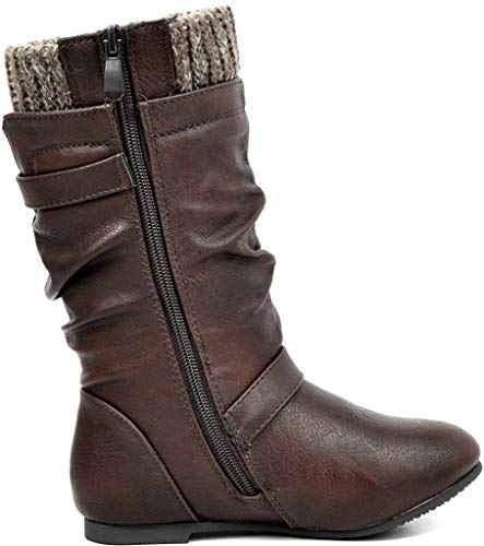 DREAM PAIRS Girl's Faux Fur Lined Knee High Winter Riding Boots(Toddler/Little Kid/Big Kid)3