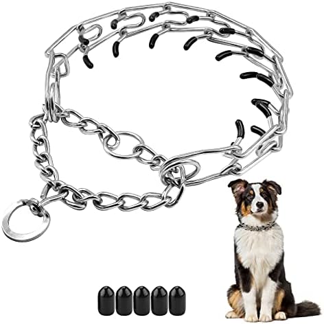 Dog Prong Collar,Choke Collar for Dogs Pinch Training Collar,Detachable Adjustable Choke Collar with Comfort Rubber Tips, Metal Adjustable Large Middle Dog Pet Pinch Collar