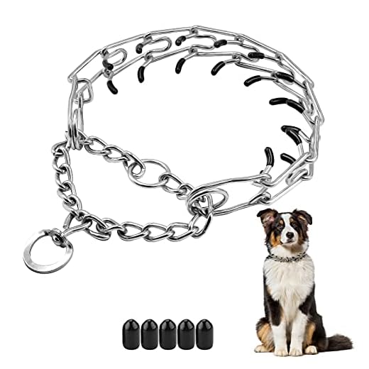 Dog Prong Collar,Choke Collar for Dogs Pinch Training Collar,Detachable Adjustable Choke Collar with Comfort Rubber Tips, Metal Adjustable Large Middle Dog Pet Pinch Collar
