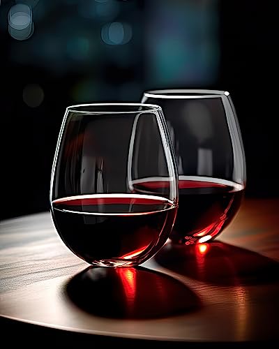 LUXU Stemless Wine Glasses(Set of 2)-20 oz