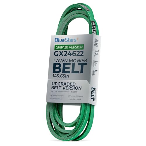 [Upgraded Grip120] BlueStars GX26422 Mower Deck Belt - Compatible with John Deere Z355E Z375R Z325E Z355R Z330M Z330R Z365R ZTrak Zero Turn Mowers - Aramid Cord Belt 1/2 x 145.65