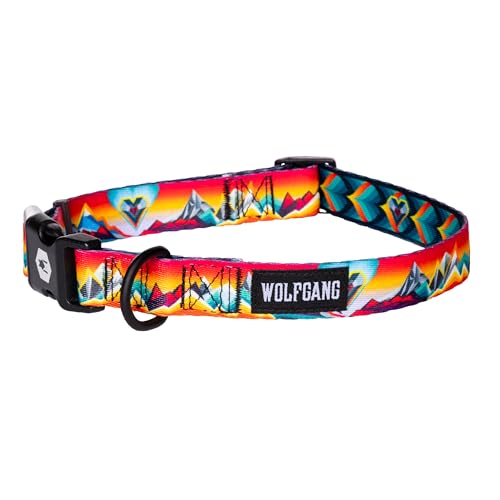 Wolfgang Heavy Duty, Adjustable Dog Collar with Quick Release Nylon Buckle for Walking & Training, MountainVibes Print, Large by Wolfgang Man & Beast - Used condition - US$18.39