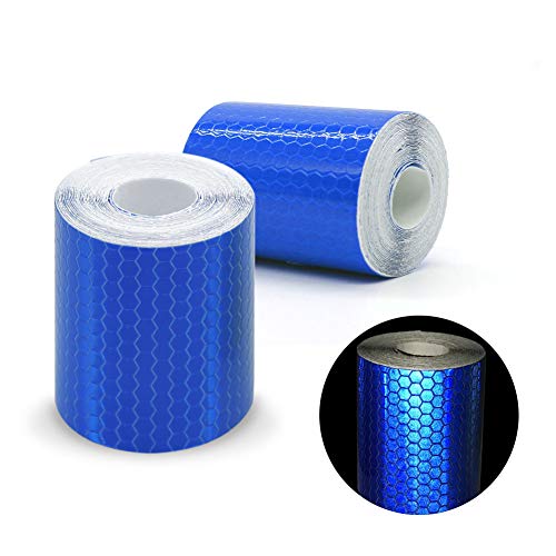 2pcs 3000mm * 50mm Nastro di sicurezza autoadesivo riflettente ad alta intensità con nastro riflettente prismatico in vinile