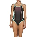 Arena Hyven Superfly Back MaxLife One Piece Swimsuit, Black - Shiny Pink - Bali Green, 36