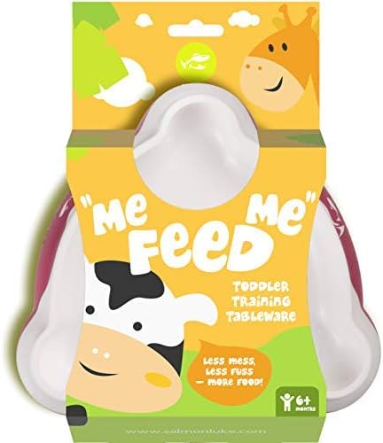 Toddler Plates Me-Feed-Me by Salmon Luke (One Plate, Pink)
