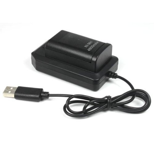 OSTENT Station d'accueil avec Chargeur USB + Batterie Rechargeable pour Microsoft Xbox 360 Wireless Controller Couleur Noir