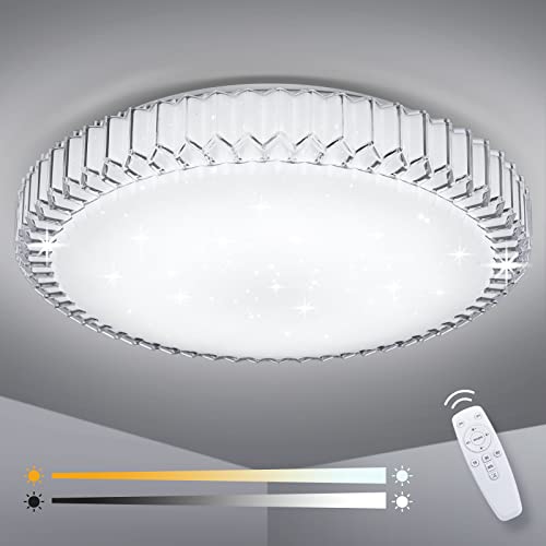 OOWOLF Ceiling Light for Bedroom, 40W Dimmable Ceiling Light,3000K-6500K 4000LM LED Ceiling Lights,Remote Control,Memory & Timing Function,Night Light Mode, Ø40cm×H8cm