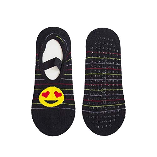 04 Pares de Meias Sapatilhas Para Esportes Pilates Yoga Adulto Feminino Com Antiderrapante Divertida