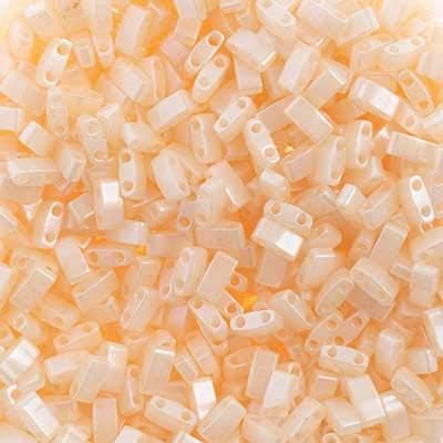 Miyuki TILA Half Cut 5x2.3mm - Ivory Opaque Luster 250Gms Bulk Bag of Japanese Glass Beads
