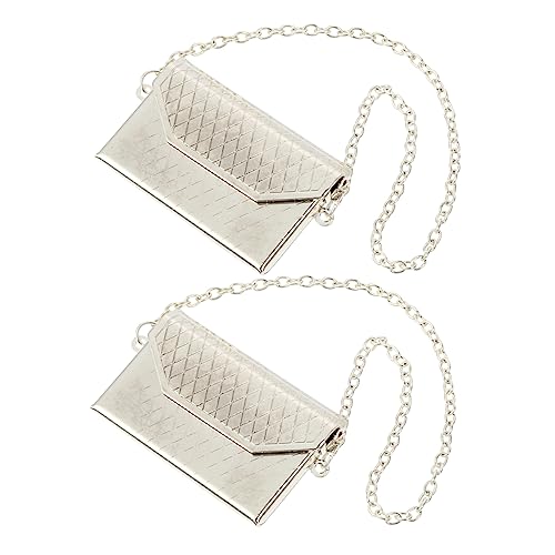 Toyvian 2pcs Dollhouse Metal Handbags & Wallets