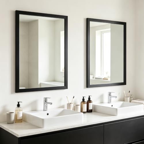 Image of Bathroom Mirror for Over Sink 36x24 Inch Rectangular Wall Mirror, Black