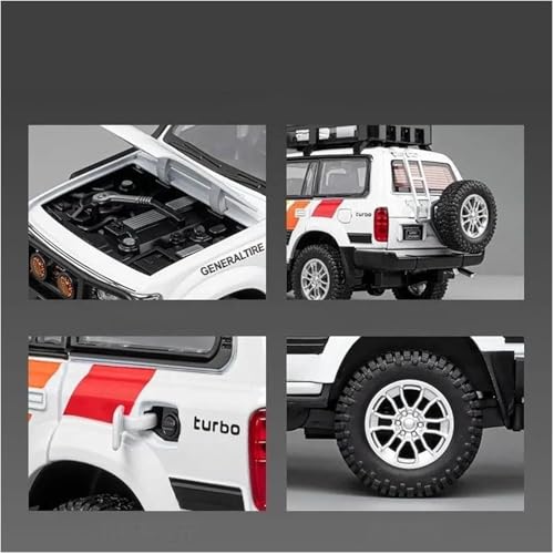 Image of NISHCHAY Metal Diecast 1:24 Toyota Land Cruiser LC80 SUV Miniature Car Pull Back Car Model with Sound Light Boys Gifts Toys for Kids Pack of 1, Multicolor