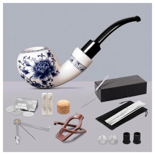 MUXIANG Pipe à tabac avec tige aclyique courbée et filtre de 9 mm AN0001