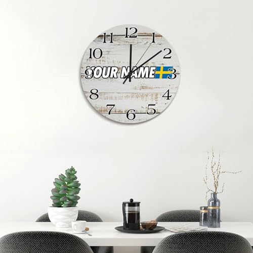 Horloge murale Suède sans tic-tac pour chambre et sommeil paisible
