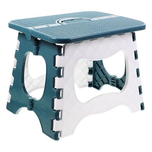 ULTECHNOVO Taburete Plegable Portátil de Plástico Ligero y Compacto con Asa Ergonómica para Pesca Camping Cocina y Baño Asiento Resistente para Adultos y Color Azul Nórdico