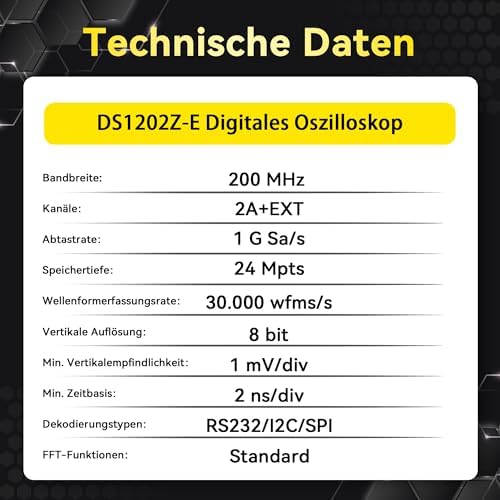 Bild 4 - RIGOL Oszilloskop,DS1202Z-E Labor-Oszilloskop,200MHz, 2 Analogkanäle+EXT, 7-Zoll TFT-Display,Unterstützt Wellenformaufzeichnung und -wiedergabe.,Für Entwicklung,Reparatur und Laborschulungen