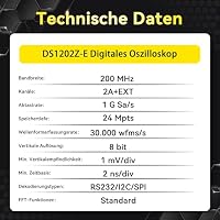 RIGOL DS1202Z-E Oszilloskop Digital, 200 MHz, 2-Kanal, 1 GSa/s Abtastrate – Ansicht 5