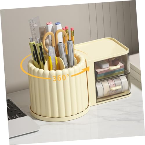 Porte-stylos rotatif STOBOK avec multiples compartiments pour bureau