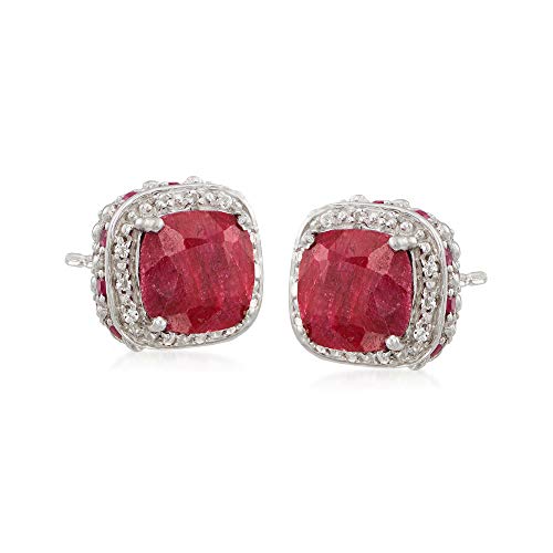 Ross-Simons Gemstone And .10 Ct. T.w. White Topaz Stud Earrings In Sterling Silver #TOP3