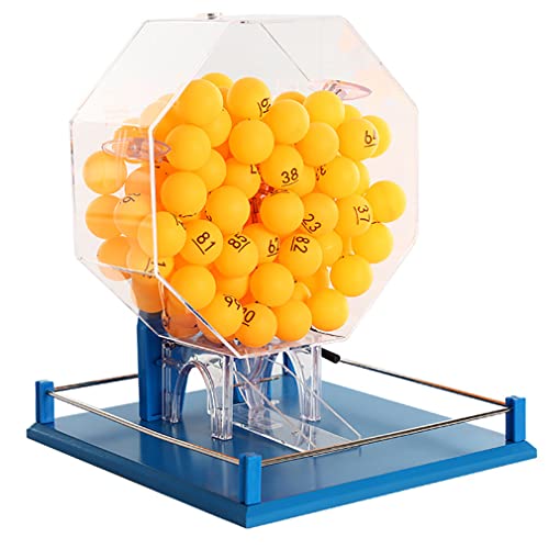 Máquina eléctrica de bola de la suerte, selector de número de bola de máquina de lotería, máquina de dibujo de lotería automática pequeña de acrílico no transparente, accesorios de tenis de mesa