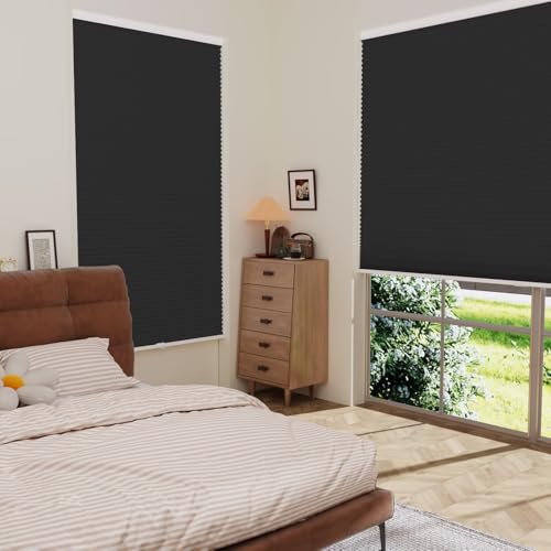 MYshade Cordless Blackout Cellular Shades for Windows, Honeycomb Window Shades with Thermal Insulation, Child & Pet Safe Room Darkening Shade, Easy Install,27" W x 48" H, Black by MYshade - Image 5