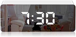 KKshop Mirror Alarm Clock, Digital Alarm Clock 3" LED Display with Light Sensing Dimming Mode, Snooze, Adjustable Brightness, Bedside Clock for Bedroom Living Room Home Decor
