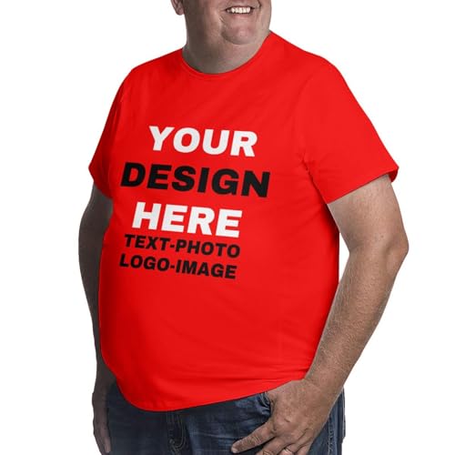 Custom Plus Size T-Shirts for Men Personalized Shirts Design Your Own Text Photo Logo Customized Big and Tall Shirt2
