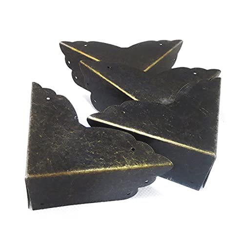 Paxar Corner Guard 4 Pcs Decorative Desk Box Corner Protector Desk Case Edge Cover Safety Guard Furniture Corner Bumpers Thickened Hardware Accessories for Jewrlry Box Cabinet Large（Bronze B）