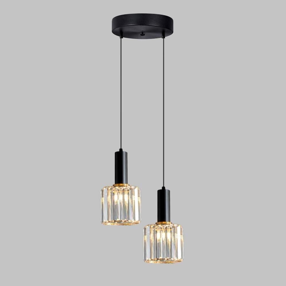 HYJAUSXB Modern Nordic Simple Crystal Chandelier,E27 Base Hanging Light,Home Decorative Pendant Light,Indoor Adjustable Height Ceiling Light Fixture for Kitchen Island Dining Room Bedroom Hall