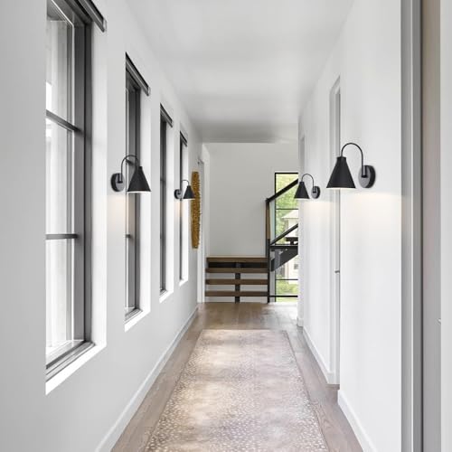 Lámpara de pared de metal negro con acabado retro industrial para interiores sofisticados 6