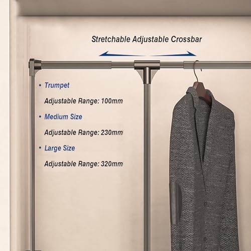 Tringles de garde-robe rétractables 22-47 pouces en acier robuste de 30 kg - 4