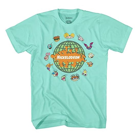 
                            Nickelodeon Mens 90's Classic Shirt - Rugrats, Reptar, Ren & Stimpy, and Hey Arnold Vintage T-Shirt
                        