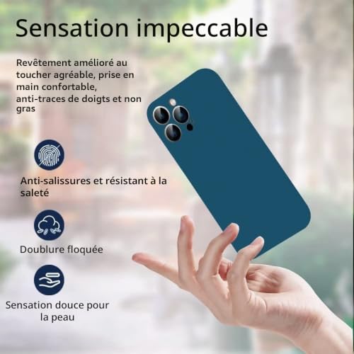 HONLEN Coque pour Samsung Galaxy A21s Protection Étui, (6.5" inches) Liquide TPU Silicone Case Anti Rayures Ultra Mince Souple Cover en Silicone Bleu Saphir – vue 7