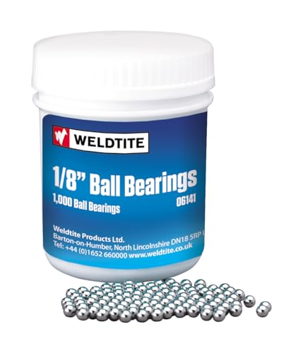 Weldtite 1/8 / 3.17 mm Case Hardened Metal Ball Bearings, Pack of 1000