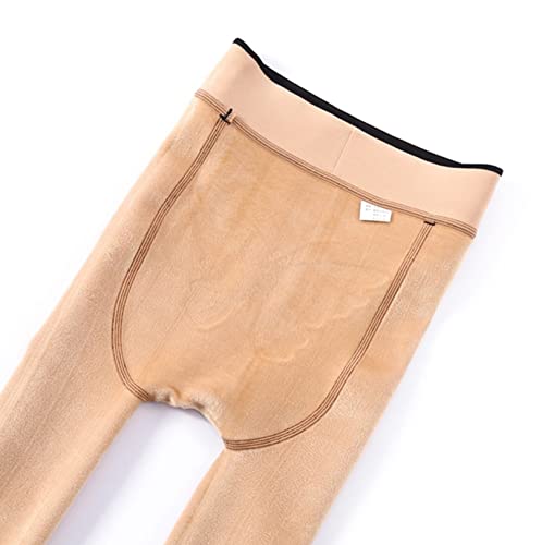 Image of Pnadty Women's High Waisted Velvet Warm Elastic Tights Winter Fleece Lined Thick Leggings Pants