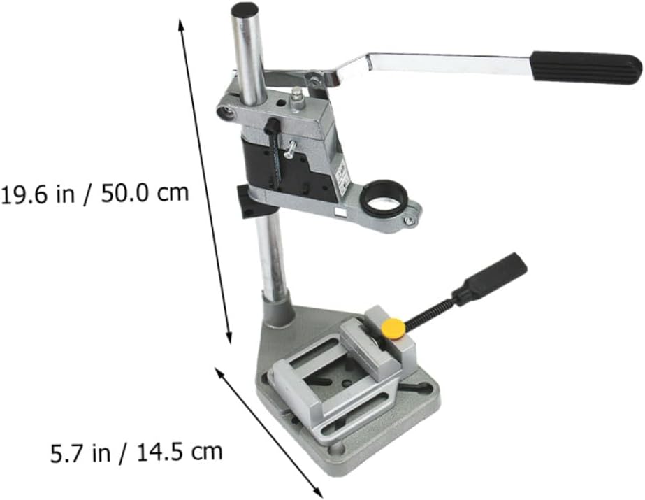Adjustable Drill Press Table Stand with Iron Base and Single Hole, Universal Bench Clamp Holder for Power Drill Accessories, Compatible with Woodworking and Workshop Use