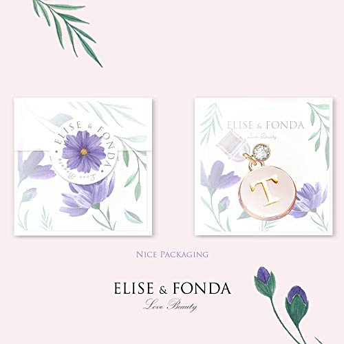 Elise & Fonda Tp20 New Type-C Usb Charging Port Anti Dust Plug Cute Round Initial Letter T Pendant Cell Phone Charm For Samsung Galaxy/Huawei/Oneplus/Xiaomi/Oppo New Android Phones(Blanchedalmond) #TOP4