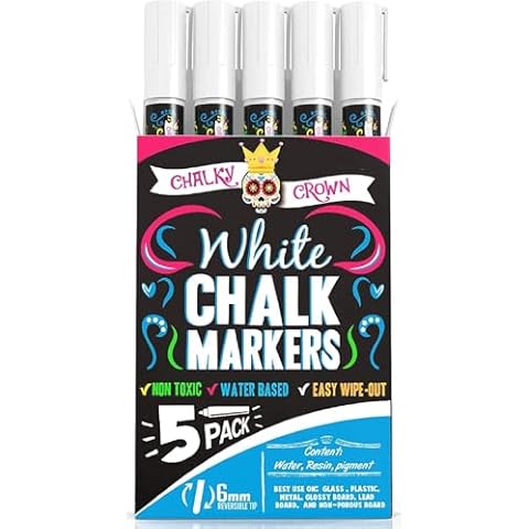 CHALKY CROWN Liquid Chalk Marker Pen - 5 Pack Cover