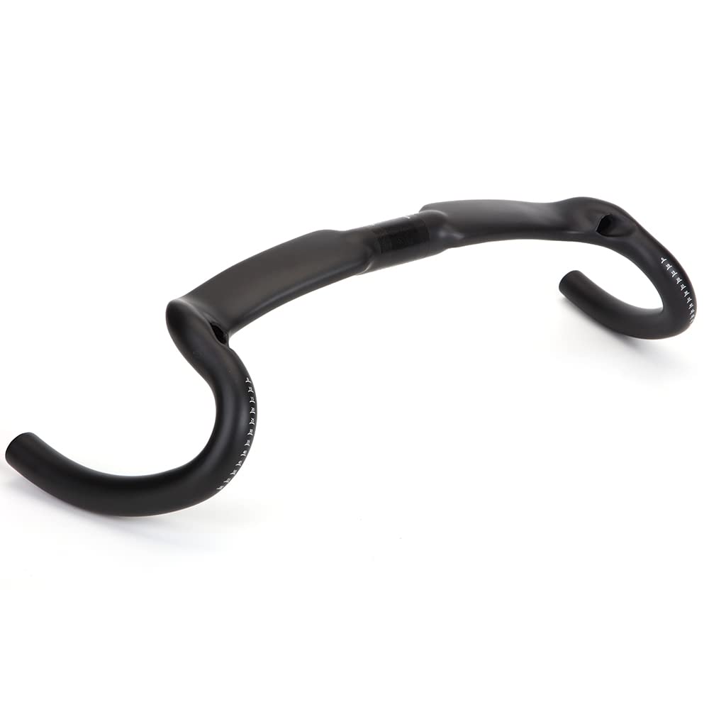 Manillar de carbono for bicicleta de carretera, manillar de bicicleta de carretera de ciclocross con gran llamarada, manillar de fibra de carbono de 370/390/410mm(390MM)