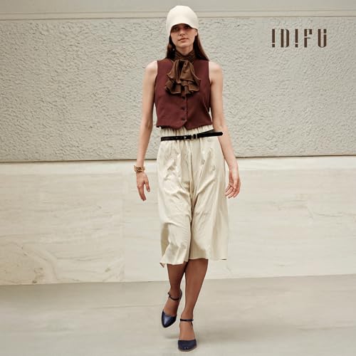 Image of IDIFU IN3 Closed Toe Chunky High Heels Comfortable Dress Shoes for Women