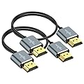 Twozoh Flexible & Slim HDMI Cable 3.3FT 2 Pack, Ultra Thin HDMI Cord Supports High Speed 4K@60Hz 18gbps 2160P/1080P
