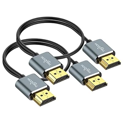 Twozoh Flexible & Slim HDMI Cable 3.3FT 2 Pack, Ultra Thin HDMI Cord Supports High Speed 4K@60Hz 18gbps 2160P/1080P