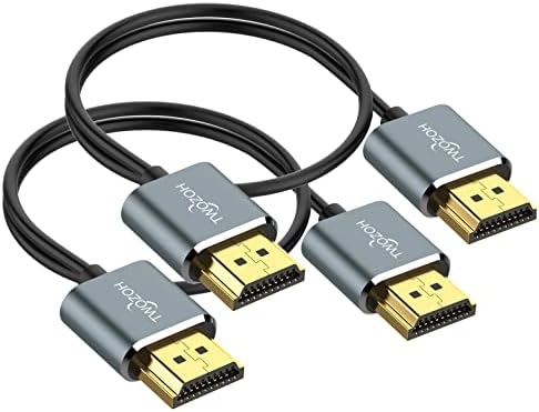 Twozoh Flexible & Slim HDMI Cable 1FT 2 Pack, Ultra Thin HDMI Cord Supports High Speed 4K@60Hz 18gbps 2160P/1080P