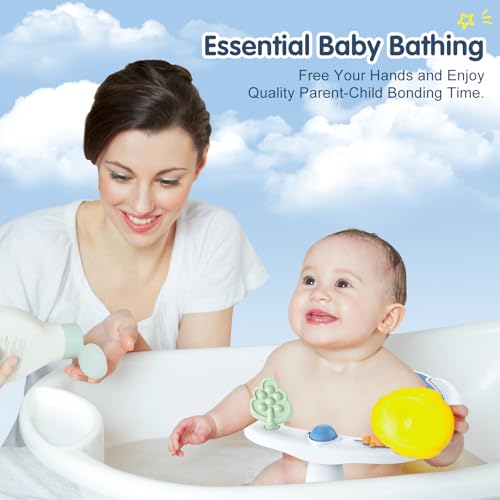 Image of Baby Bath Seat for Babies 6 Months & Up, Non-Slip with Suction Cups, Safe & Comfortable Infant Bath Seat for Bathtub, Blue
